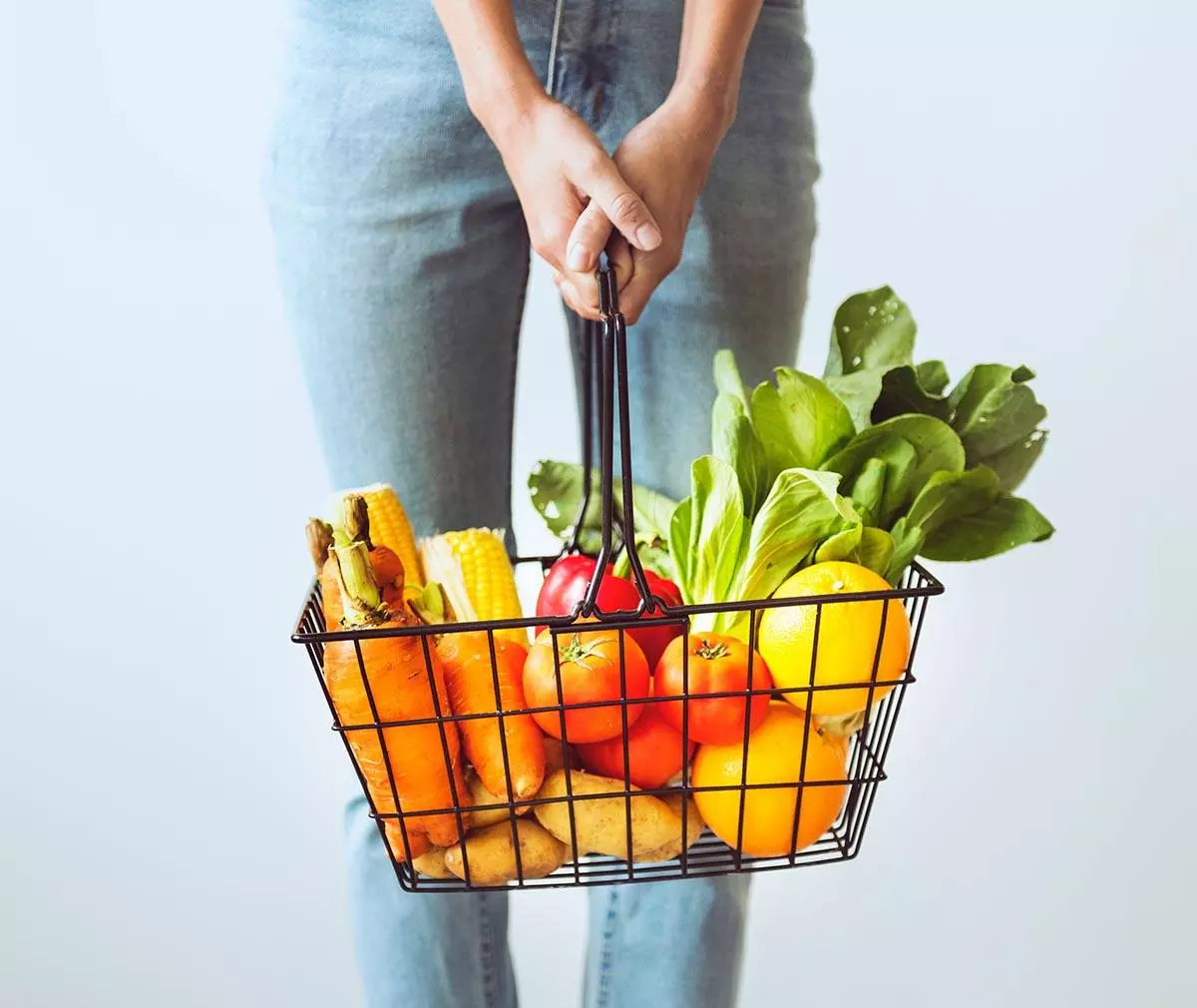 basket of fruit and vegetables