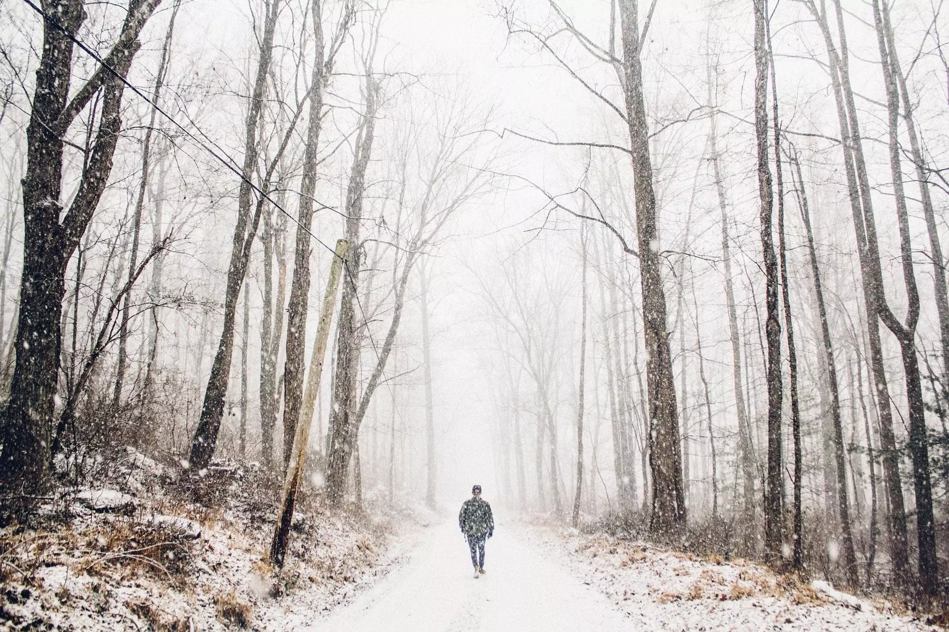 walking in the snow