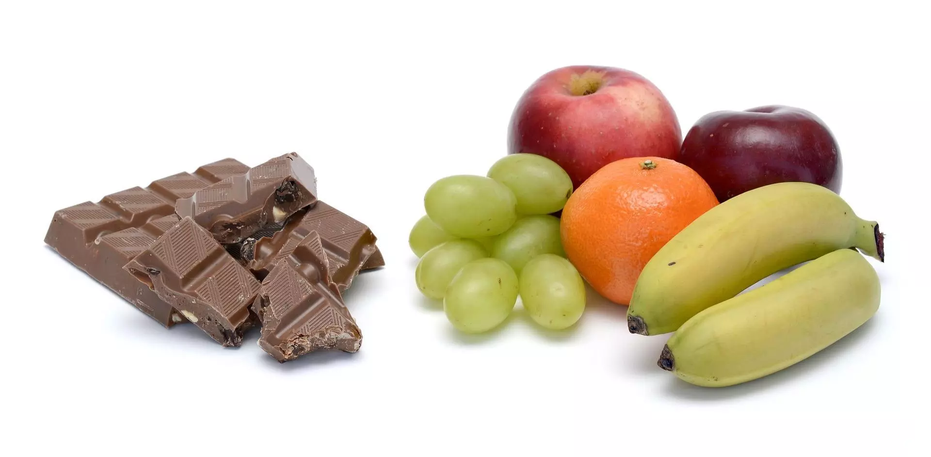 fruit and chocolate for food balance