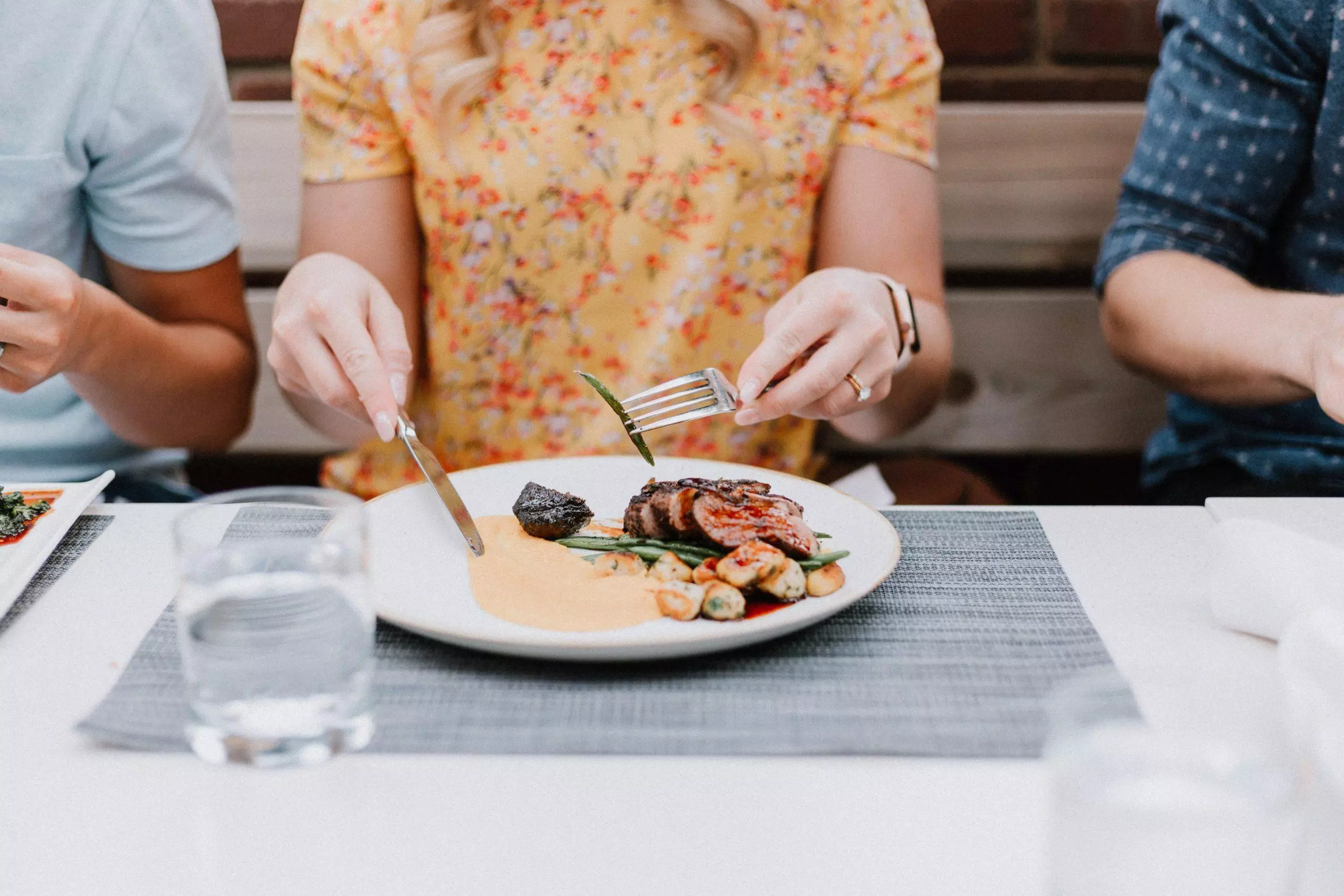 people eating at a restaurant