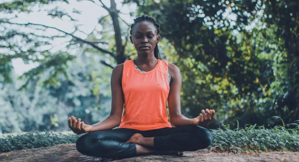 woman doing meditation