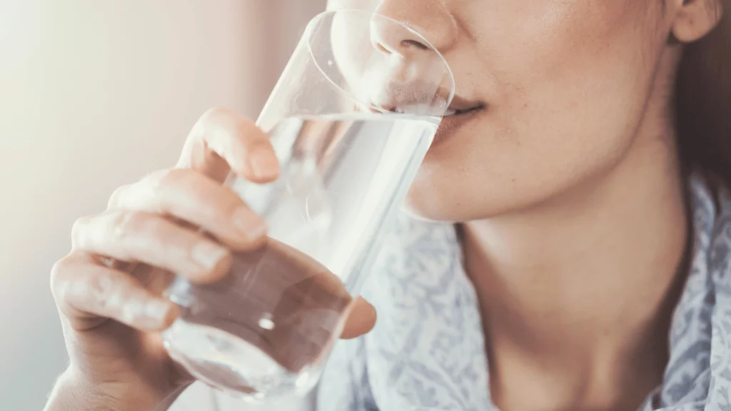 woman drinking water