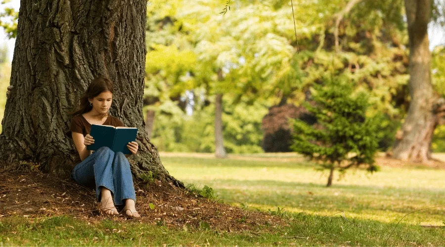 reading outside